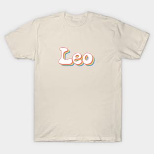 Retro Rainbow Leo Zodiac Sign T-Shirt